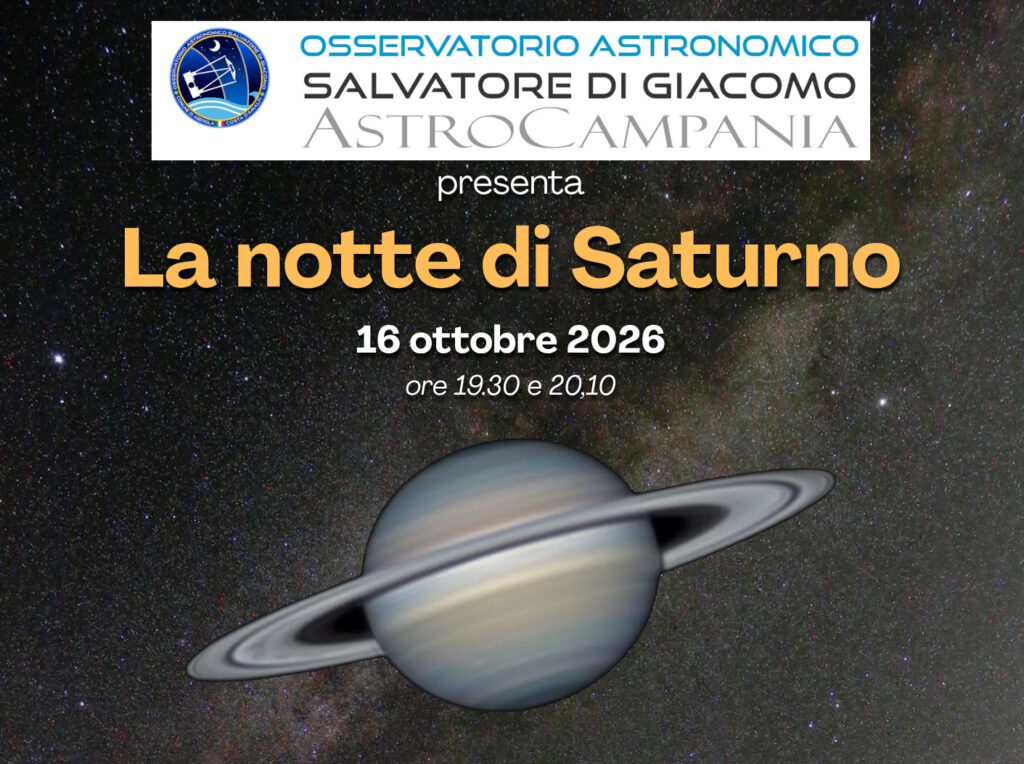 Visita guidata su prenotazione “La notte di Saturno”  16 ottobre 2026