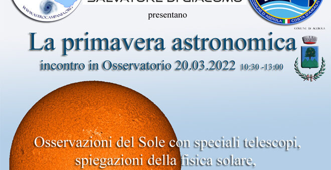 La Primavera astronomica – incontro in Osservatorio su prenotazione –  20 marzo 2022