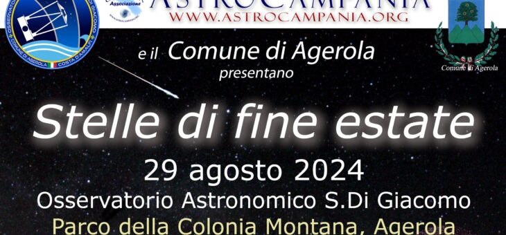 Stelle di fine estate, 29 agosto 2024 – Evento su Prenotazione